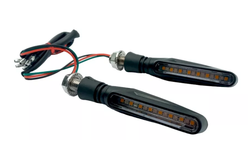 [RS-DIR-0015Y-W]      DIRECCIONAL LED DUO SECUENCIAL TIPO PLUMA AMAR-BLANCO UNIVERSAL