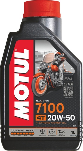 [6104-1072] ACEITE PARA MOTOR 4 TIEMPOS MOTUL 7100 20W50 1L SINTETICO 104103