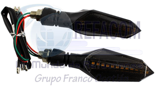 [RS-DIR-0012Y-BU] [RS-DIR-0012Y-BU]     DIRECCIONAL LED SECUENCIAL TIPO RAYO UNIVERSAL (AMARILLO-AZUL)